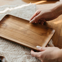 Teak Wood Rectangular Tray by material26